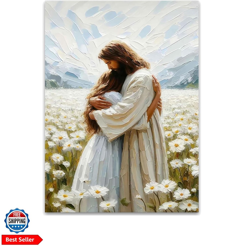 Paint by Numbers for Adults and Kids Beginner, Jesus Hugging Woman Christian …