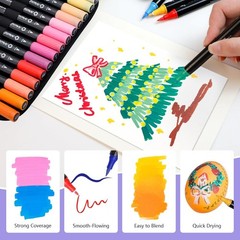 Acrylic Paint Markers 72 Colors with Bag, Acrylic Paint Pens with Brush Tip a…