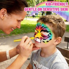 Face Paint Crayons for Kids – 18pcs Non-Toxic, Washable 18 Vibrants Colors