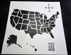 2 PACK Large 19″ All 50 United States USA Airbrush Spray Paint Stencil