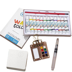 Pocket Artist Watercolour Mini Wooden Paint Set Travel Gift for Artists Students