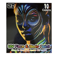Glow in the Dark Face Paint Markers 10 Colors, Neon Body Paint Pen for Skin Glow