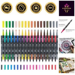 Precision Drawing & Coloring Pens – Set of 36 No Bleed Dual Tips for All Artists