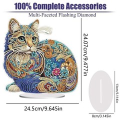 Cat Diamond Painting Kit 5D DIY Animal Art Craft for Beginners