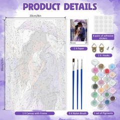 Framed Kissing Paint by Numbers for Adults Beginner DIY Acrylic Canvas 16×20