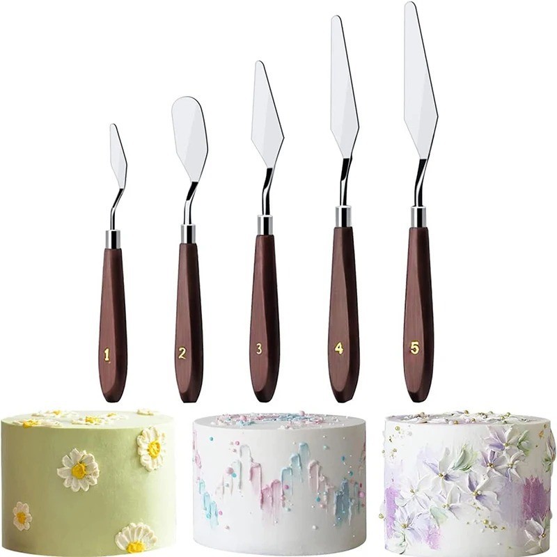 5 Stainless Steel Palette Knife Set Artist Painting Spatulas Oil Acrylic Art