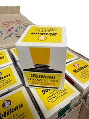 Vtg 517 Pelikan Drawing Ink Lot 1oz Germany Black Brown Blue Green Orange Yellow