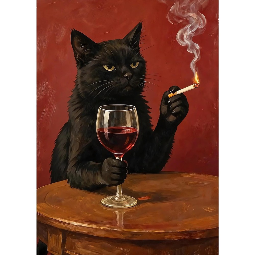 Black Cat Diamond Art Kits for Adults, Black Cat Diamond Painting Dots Crystal 5
