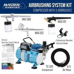 Master Airbrush Cool Runner Ii Dual Fan Airbrushing System Kit – Air Brush Kit