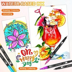 Dual Brush Markers Pens, 168 Colors Dual Tip(Fineliner & Brush) Art Markers, …