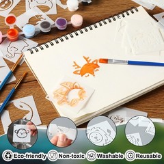 100 Pcs Small Stencils for Crafts, 2 Inch Reusable Cute Stencils for Painting…