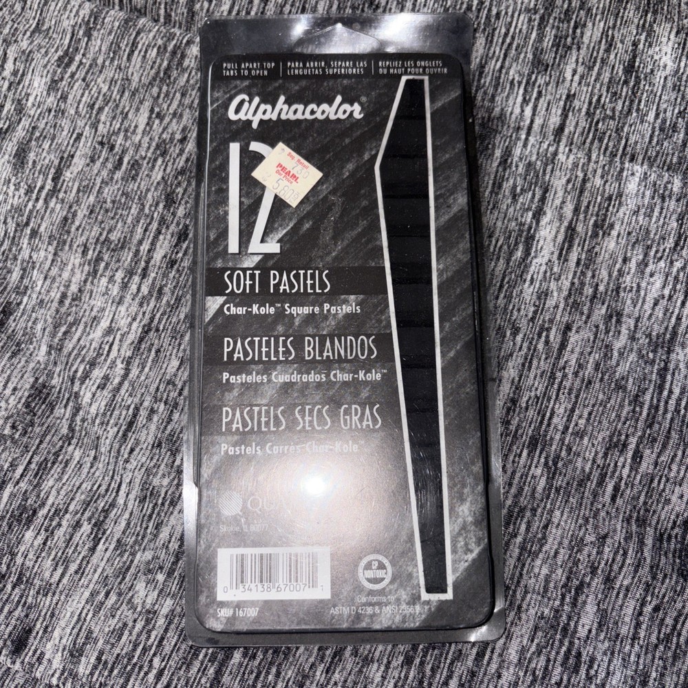 Artist Charcoal Alphacolor Char-Kole Square Drawing Stick 12 Piece Pastels