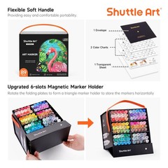 Shuttle Art 89 Colors Alcohol Markers, 88 Colors Dual Tip Art Marker Set Plus 1