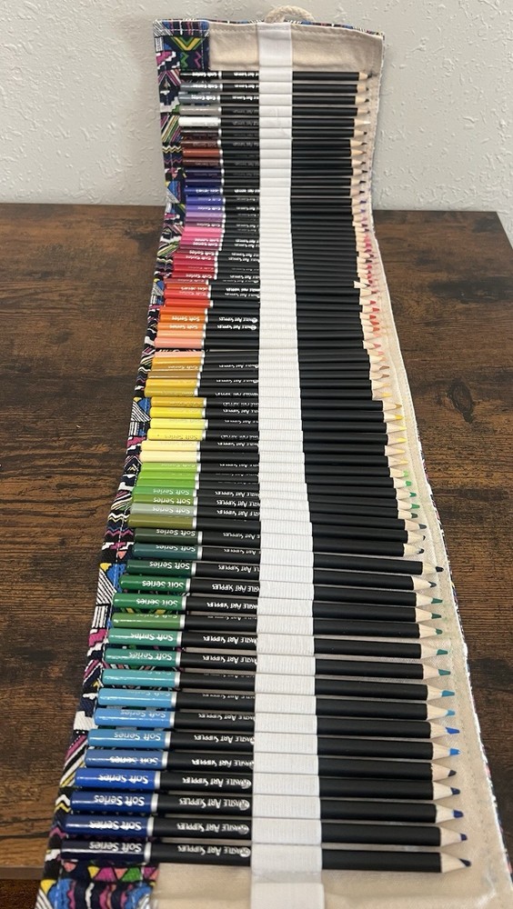 Castle Art Supplies Colored Soft Series Pencils In Travel Roll Up Case