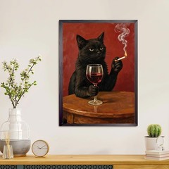 Black Cat Diamond Art Kits for Adults, Black Cat Diamond Painting Dots Crystal 5