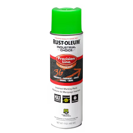 Rust-Oleum 203023V Precision Line Marking Paint, Inverted, Fluorescent Green,