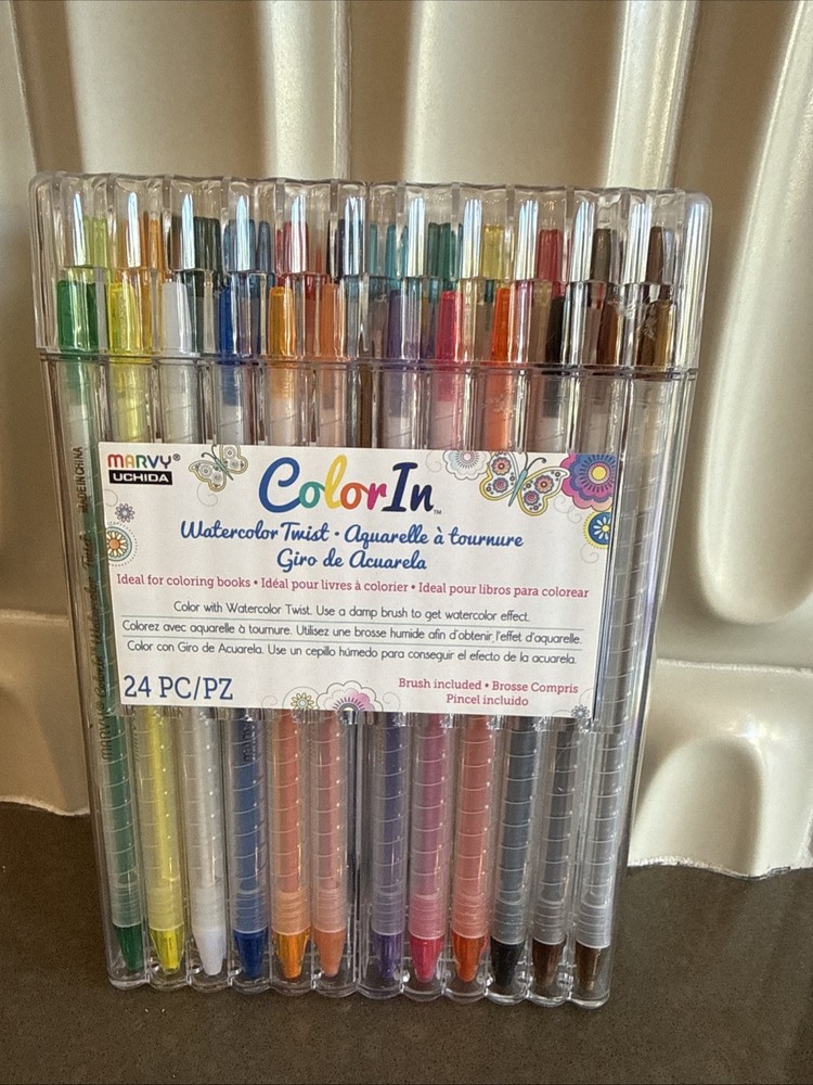Marvy Uchida 24-Pack ColorIn Watercolor Twist Pencils New Never Used