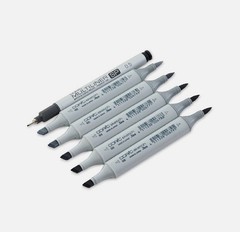 New COPIC Sketch 6 Marker Set Sketching Grays: N0, N2, N4, N6, N8, .5 Multiliner