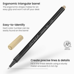 ARTEZA Inkonic Fineliners Fine Point Pens, Set of 120 Fine Tip Markers with Colo