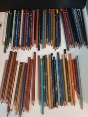 Vintage Assorted Conte, Faber, Koh-i-noor Colored Pencilsl, Nice Lot of 70