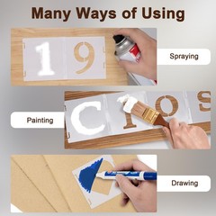 Amrules 65 Pcs 4 Inch Plastic Painting Stencils Reusable 4 Inch, White