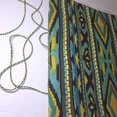 Canvas Sketch Book Paperback Moroccan Indian Tribal Green Yellow Aztek Print