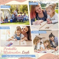 Watercolor Workbook & Coloring Book 1 Count (Pack of 1), white