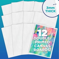 12 Pack of 8″x10″ Pre-Primed Canvas Boards for Stunning Art Creations