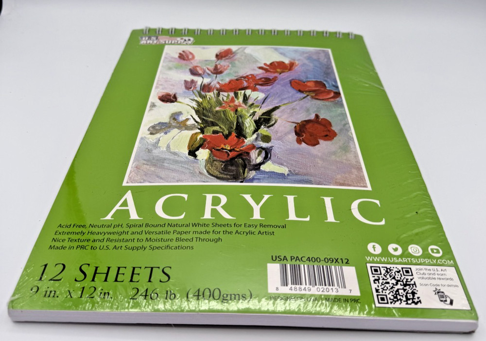 9″ x 12″ Extra Heavy-Weight Acrylic Painting Paper Pad 246lb 12-Sheets