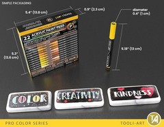 0.7mm Extra Fine Tip Paint Pens Set – 22 Yellow & Brown Colors for All Surfaces