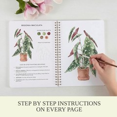 Beautiful Watercolor Book for Beginners – Guided 6.5 x 9 inches, Botanical
