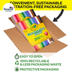 Construction Paper Bulk Pack (480 Sheets) – 10 Assorted Colors, 9X12, Classroom