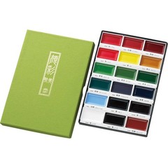 Kuretake GANSAI TAMBI Watercolor Paint 8.61 Ounce (Pack of 1), 18 colors set
