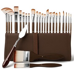 25pcs Paint Brushes Set Professional Acrylic Paint Brushes Artist Series with…