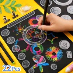 22pcs Puzzle Spirograph Drawing Toys for Children Geometric Drafting Drawing Toy