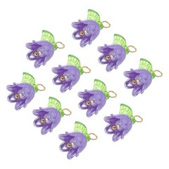 10PCS 13x14mm Acrylic Flower Charm Lily of the Valley Jewelry Purple