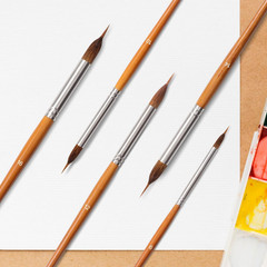 Professional Watercolor Brushes – 5Pcs Extra Long Needle Point Detail Brushes