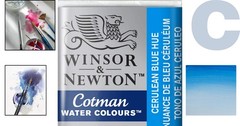 Pigmented Cotman Watercolor in Cerulean Blue, Ideal for Indoor and Outdoor Art