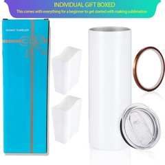 10 Pack Sublimation Tumblers Bulk Straight Skinny Tumbler Blanks 20oz for Hea…
