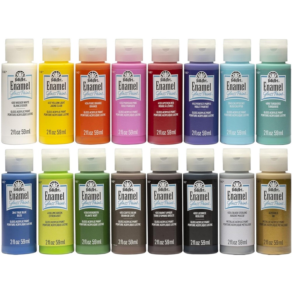 American-Made Enamel Paint Set – 16 Assorted Colors..