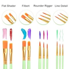 Paint Brushes Set 240 Pieces Acrylic Nylon Bristles for Watercolor Oil Painting