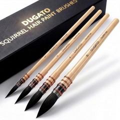 Real Squirrel Hair Brushes Set – Fine Tip Round Brushes Free USA Shipping=#