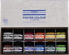 Nicker Poster Color 12 colors 40ml PC40ML12N Watercolor paint Japan