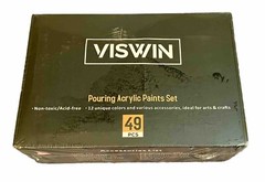 49pc Fluid Art Starter Set Acrylic Pour Paint and Canvas Kit Painting Craft Gift