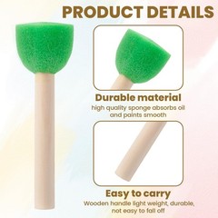 10pcs Sponge Brushes for Painting, Flower Head Foam Paintbrushes with Wooden …