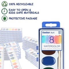 36 Pack Watercolor Paint Set, 8 Colors Washable Water Color with Paint Brush,…