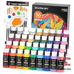 Acrylic Paint, 36 Colors Acrylic Paint Set with 2 Fl Oz (Pack of 36) Regular