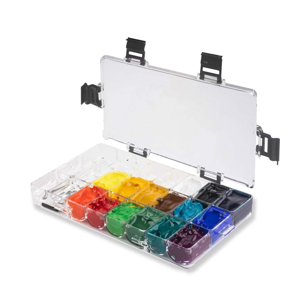 Airtight Paint Palette, 24Well Storage Palette Box with Thumb Grip, Leakproof…