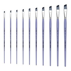 XDT#264 Angular Artist Paint Brush 5 Piece Set Nylon Hair Extra Long