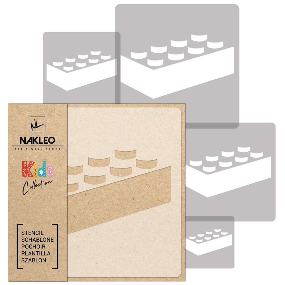 NAKLEO Painting Stencils Set, 5 Pcs Templates 3.5″ to 13.4″ Brick, Plastic an…